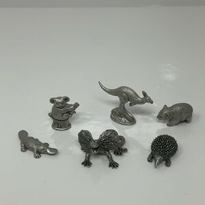 Vintage of miniature pewter animals